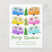 Charming Christmas Camper Vintage Trailer RV Xmas Postkarte (Vorderseite)