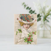 Charming Christmas Lady Feiertagspostkarte (Stehend Vorderseite)
