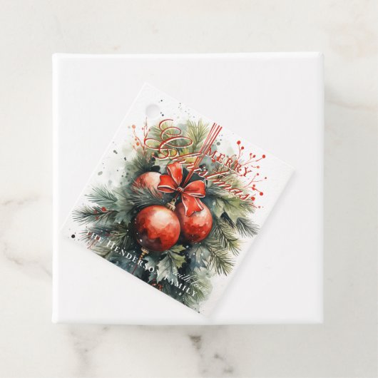 Charming Christmas Mistletoe Individuelle Name Geschenkanhänger (Beispiel)