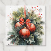 Charming Christmas Mistletoe Individuelle Name Geschenkanhänger (Rückseite)