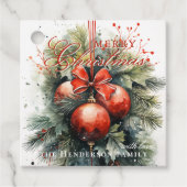 Charming Christmas Mistletoe Individuelle Name Geschenkanhänger (Vorderseite)