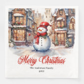 Charming Christmas scene napkins classic palette Serviette (Vorderseite)