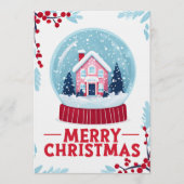 Charming Christmas Snow Globe Holiday Card Einladung (Vorderseite)