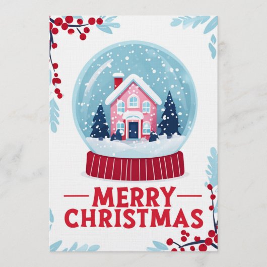 Charming Christmas Snow Globe Holiday Card Einladung (Vorderseite)