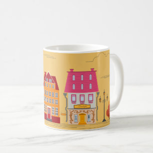 Charming City Street Illustration Tasse