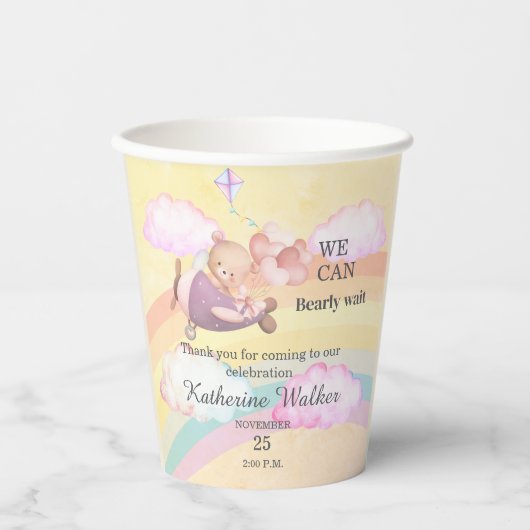  Charming Clouds & Bear Theme Party Decor for Your Pappbecher (Vorderseite)