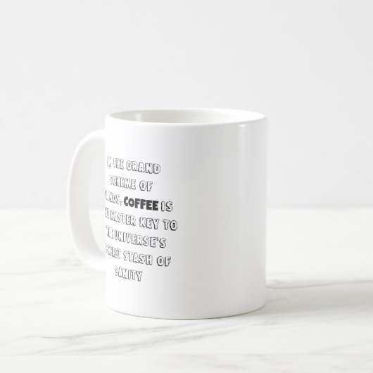 Charming Coffee Philosophy Spaß Kaffeetasse (Vorderseite Links)