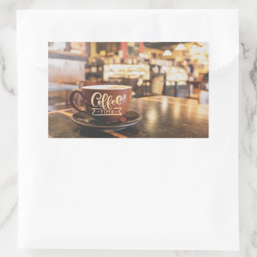 Charming Coffee Time Café Rechteckiger Aufkleber (Tasche)