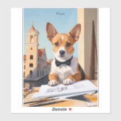 Charming Corgi Architect Dog Lover Aufkleber (Blatt)
