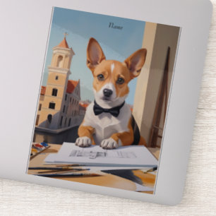 Charming Corgi Architect Dog Lover Aufkleber