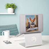Charming Corgi Architect Dog Lover Aufkleber (Laptop auf Schreibtisch)