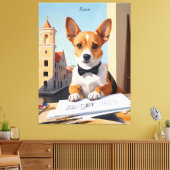 Charming Corgi Architect Dog Lover Leinwanddruck (Insitu (Wohnzimmer))