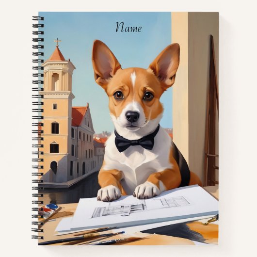 Charming Corgi Architect Dog Lover Notizblock (Vorderseite)