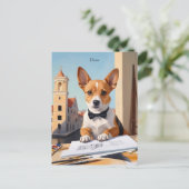 Charming Corgi Architect Dog Lover Postkarte (Stehend Vorderseite)