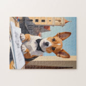 Charming Corgi Architect Dog Lover Puzzle (Horizontal)
