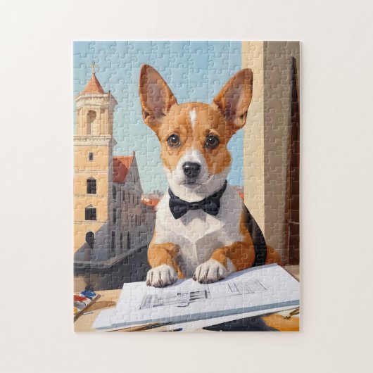 Charming Corgi Architect Dog Lover Puzzle (Vertikal)