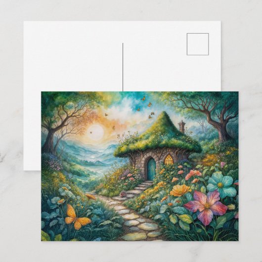 Charming Cottage by Serene Path Postkarte (Vorne/Hinten)
