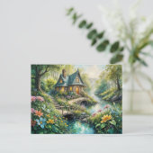 Charming Cottage by Serene Stream Postkarte (Stehend Vorderseite)