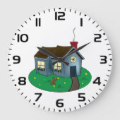 Charming Cottage Style House with Garden Große Wanduhr (Vorderseite)