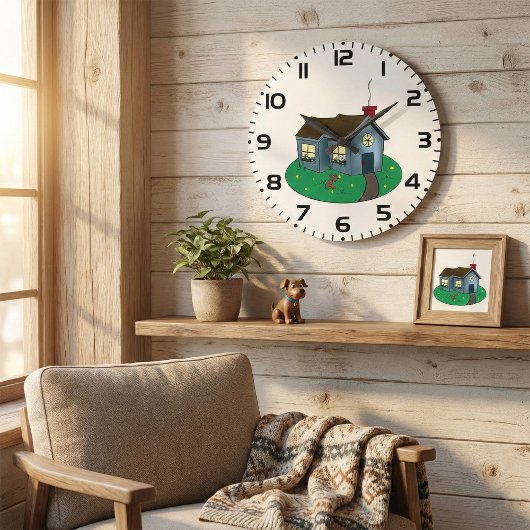 Charming Cottage Style House with Garden Große Wanduhr