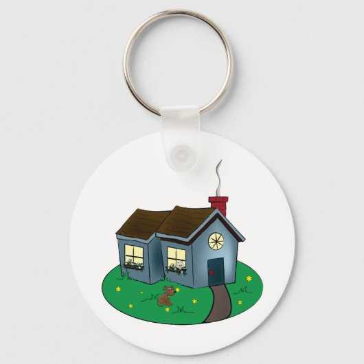 Charming Cottage Style House with Garden Schlüsselanhänger (Vorderseite)