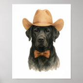 Charming Cowboy Dog in der Krawatte Hut und Bow Poster (Vorne)