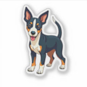 Charming Cubism Manchester Terrier Pup, klein Aufkleber (Vorderseite)