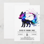 Charming Custom Fox Digital Boy Geburtstag Einladung (Vorne/Hinten)