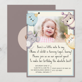 Charming Custom Kids's Birthday Einladungskarte Einladung