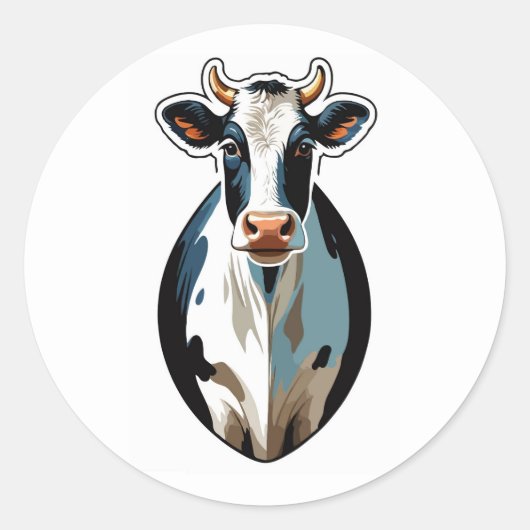 Charming Dairy Cow Sticker - Rustikales Landtier (Vorderseite)