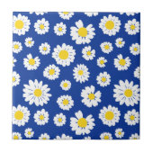 Charming Daisy Blumendesign Blue Background Fliese (Vorderseite)