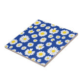 Charming Daisy Blumendesign Blue Background Fliese (Seite)