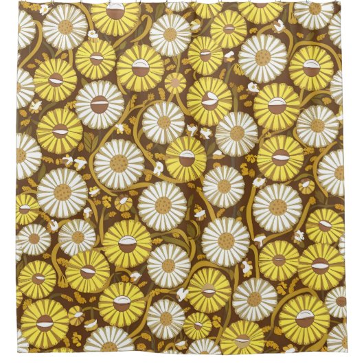 Charming Daisy Collection Versatile Blumenmuster Duschvorhang (Vorderseite)