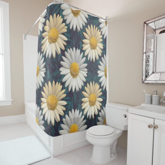 Charming Daisy Collection Versatile Blumenmuster Duschvorhang (Beispiel)