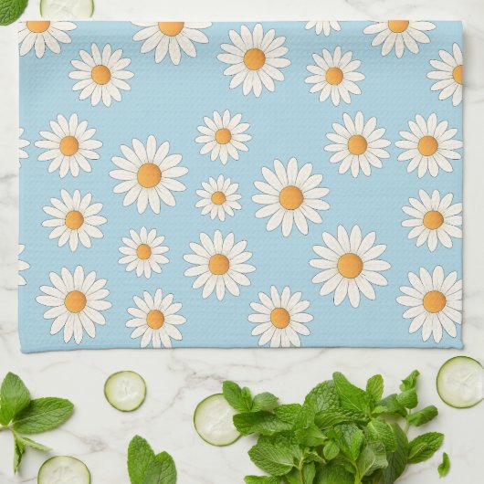 Charming Daisy Floral Kitchtuch Geschirrtuch (Gefaltet)