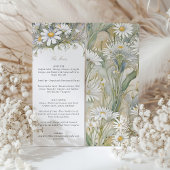 Charming Daisy Wedding Menu Delikatessen Pastell Einladung