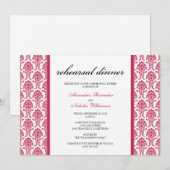 Charming Damask Probe Dinner Einladung (Fuschia) (Vorne/Hinten)