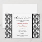 Charming Damask Probe Dinner Einladung (schwarz) (Vorne/Hinten)