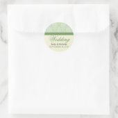 Charming Damask Wedding Invitation Siegel (grün) Runder Aufkleber (Tasche)