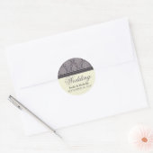 Charming Damask Wedding Invitation Siegel (Pflaume Runder Aufkleber (Umschlag)