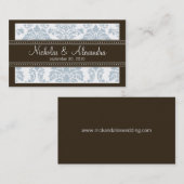 Charming Damask Wedding Web Business Card (blau) Visitenkarte (Vorne/Hinten)