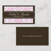 Charming Damask Wedding Web Business Card (pink) Visitenkarte (Vorne/Hinten)