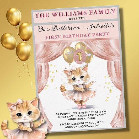 Charming Dancing Kitten Foto Erstgeburtenmädchen Banner