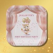 Charming Dancing Kitten Foto Erstgeburtenmädchen Pappteller