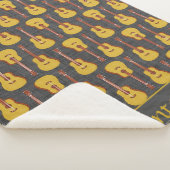 Charming Dark Gray Guitar Music Fan Design Sherpadecke (3/4)