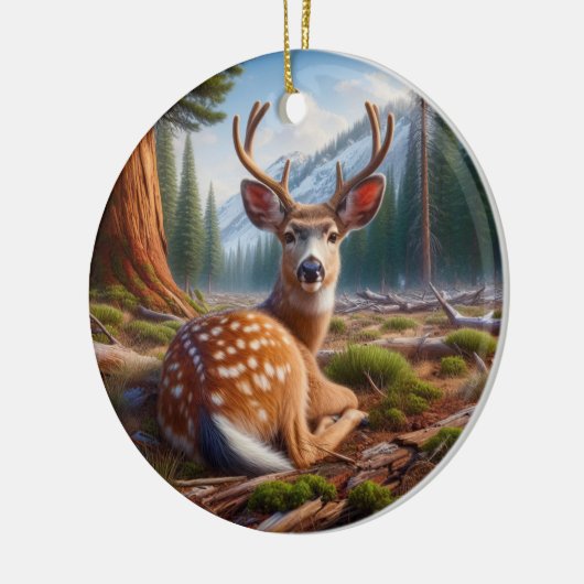 Charming Deer Animal Keepsake Keramik Ornament (Links)