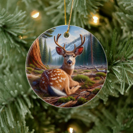 Charming Deer Animal Keepsake Keramik Ornament