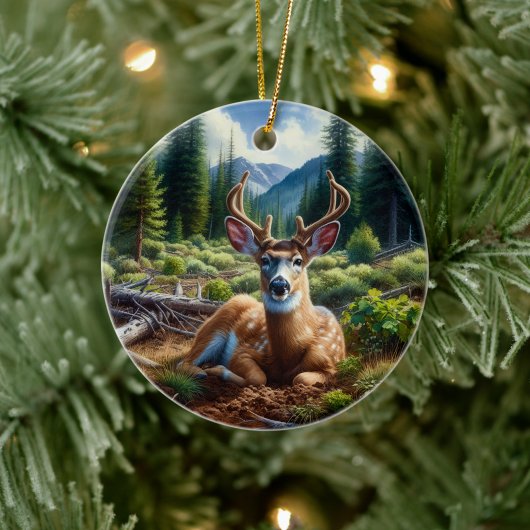 Charming Deer Animal Keepsake Keramik Ornament