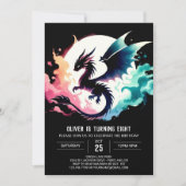Charming Dragon Birthday Editable Einladung (Vorderseite)