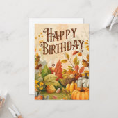 Charming Dreamy Woods Herbst glücklich Geburtstag Karte (Vorderseite/Rückseite Beispiel)